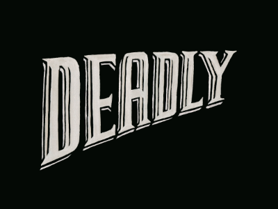 Deadly bevel black deadly halloween hand type typography white