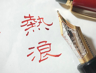 熱浪 chinese calligraphy 手書き文字 漢字 필기한자