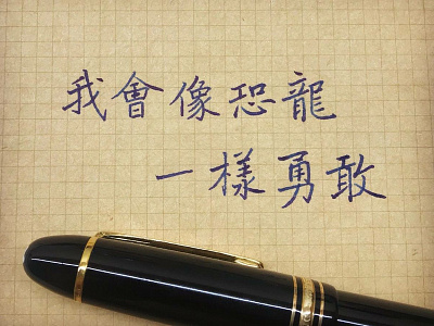 我會像恐龍一樣勇敢｜楷書 chinese calligraphy