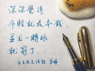 年輕就是本錢｜行書 chinese calligraphy