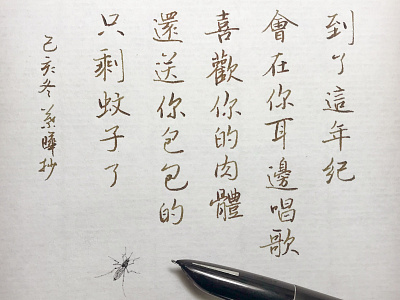 到了這年紀｜行書 chinese calligraphy 手書き文字 漢字 필기한자