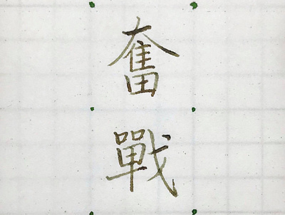 奮戰｜楷書 chinese calligraphy 手書き文字 漢字 필기한자