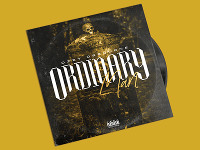 Ordinary Man album album art album cover anything artist black black sabbath blackletter concept art gold lettering music no limits ozzy possible rock and roll typography vector