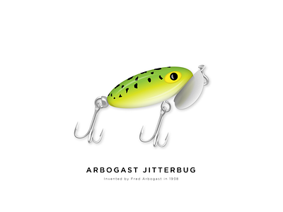 Arbogast - Jitterbug 2d art artist bass camping fish fishing frog green icon illustration illustrator art lure outdoors summer vector vector art vector illustration