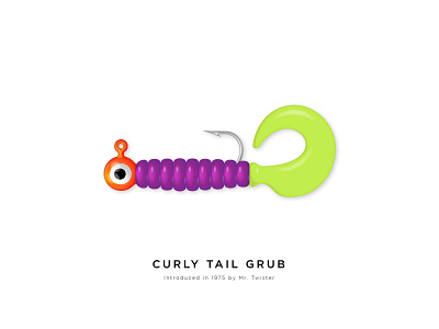 Mr. Twister - Curly Tail Grub 2d artist camping colorful design fish fishing illustration illustrator lures outdoors vector vector art vector illustration