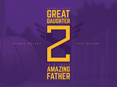 Kobe & Gigi basketball daughter design father kobe bryant lakers lettering logo love minimal sports logo typography vector