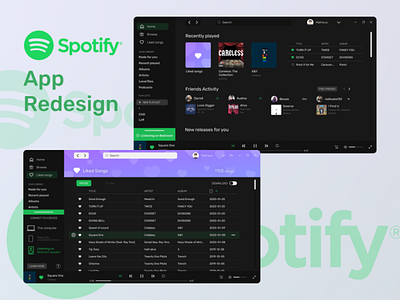 Spotify App Ui concept redesign redesign concept spotify ui