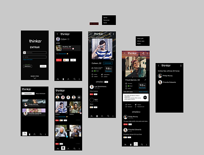 thinkzr redesign concept (dark theme) app design dark theme mobile redesign redesign concept socialmedia thinkzr ui