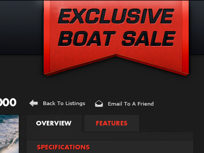 Exclusive Boat Sale Ribbon 3d black boat dark exclusive header red ribbon sale site