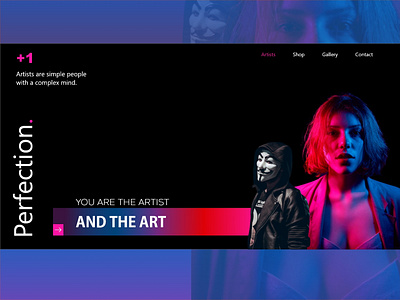 Artists and the art classic concept design designer fashion homepage lazycolours midnight work typography ui unique user experience web page web layout website
