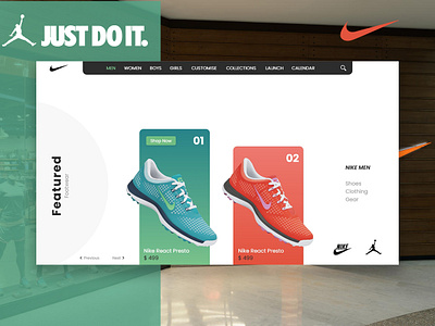 Just Do it - Concept Design of Nike Home Page adobe adobe xd concept design designer hero section just do it micro animation microinteraction minimal design nike prototype sneakers web layout web tempalte xd