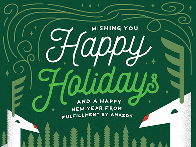 Holiday Card Concept for Fulfillment by Amazon amazon card christmas happy holiday illustration reindeer rudolph