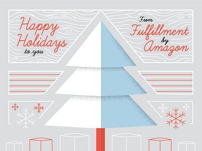 Holiday Card Concept 2 for Fulfillment by Amazon amazon blue box candy christmas holiday package red snowflake tree wood