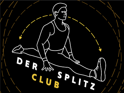 Der Splitz Club logo V2 club gym gymnast illustration logo man splits