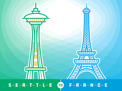 Seattle to France eiffel france needle paris seattle space tower