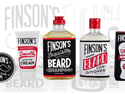 Finson's Beard-Care Family beard drawing illustration illustrator lettering packaging products sketch typography