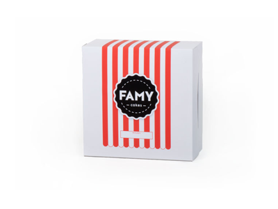 Famy Cakes Cake Box baker bakery box branding cafe cake cakes cupcake cupcakes food logo