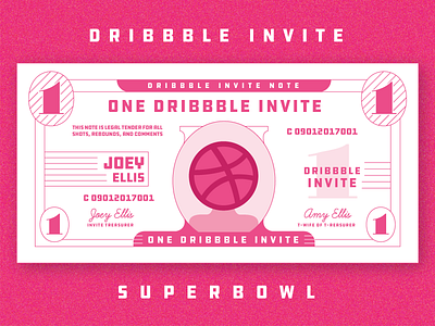 Dribbble Invite - Superbowl Themed dribbble dribbble invite dribble dribble invite invitation invite pink superbowl