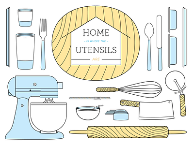 Kitchen Poster: Home is Where the Utensils are