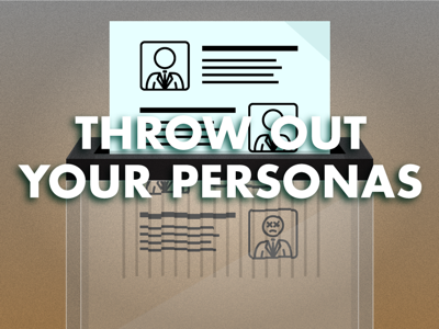 Throw Out Your Personas - Article Graphic article editorial graphic illustration noise paper personas shredder technology texture