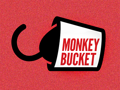 Monkey Bucket Logo ape brand branding bucket icon lettering logo monkey texture
