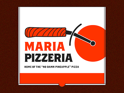 Maria Pizza Logo box brother cutter food logo pizza red restaurant type typography wood