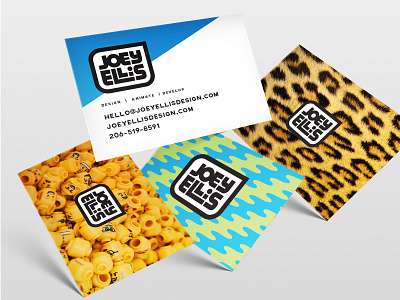 Joey Ellis Design Business Cards branding business card business card design cheetah lego legos logo pattern self promo self promotion typography