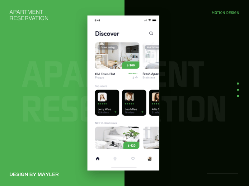 Booking apartment animation design ui ux