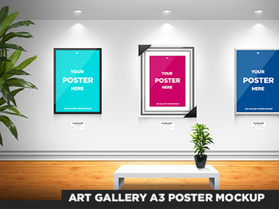 Art Gallery A3 Poster Mockup by Odin Design | Dribbble ...