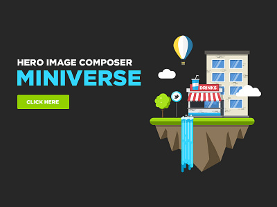 Miniverse - Hero Image Composer beach building cascade city composer facebook generator header hero image island market