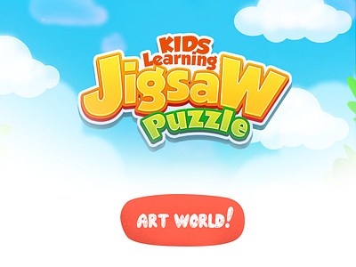Kids Learning Jigsaw Puzzle (Game Design) animation art artist branding cartoon cartoonist character art character design colors creative design digital game game art game title icon logo main page ui design vector