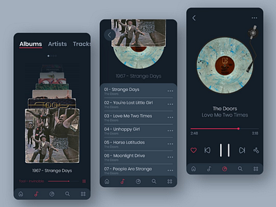 Dark music player musicplayer adobexd dark