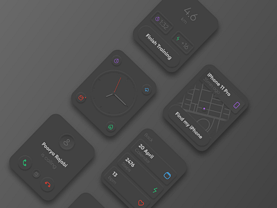 Apple watch neomorphism ui