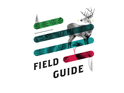 Filament Field Guide branding camping deer field guide logo nature outdoors swiss army knife trees