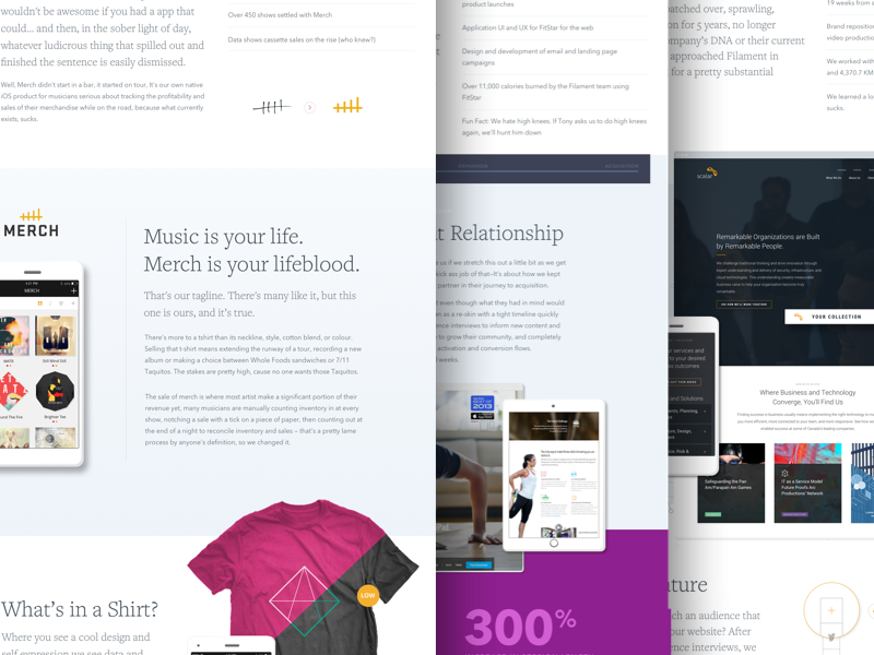 Filament Site WIP avenir freight text simple layout colourful colorful ux ui re-design wip