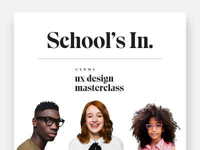 UX Design Masterclass class clean education learning minimal modern onboarding school student teacher tools ux