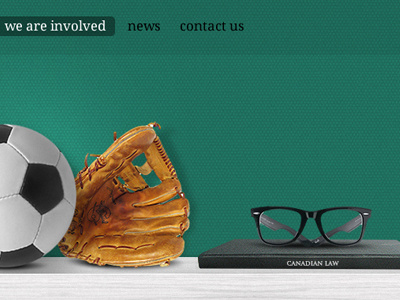 The Shelf baseball glove football glasses green navigation shelf soccer website