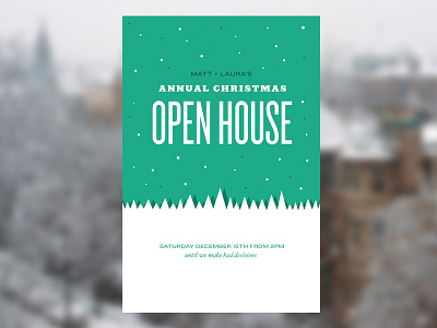 Open House 2012 christmas holiday invitation knockout saracen
