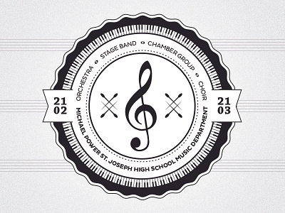 Music Department badge audio badge classical emblem icon illustration logo music pluto sans
