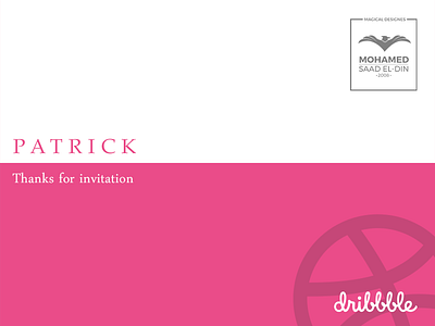 Thanks Patrick dribbble invitation invite thanks