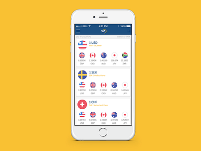 XE.com New concept app converter currency flag freebies ios iphone mobile ui usd ux xe