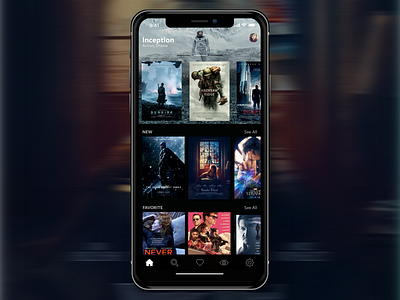 Movies iOS App - iPhone X app dark ios iphone iphone x mobile movies ui ux