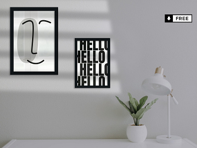 Free Poster in Bedroom Mockup