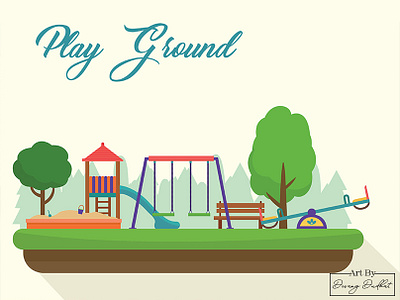 Kids Playground Set. animation illustration vector