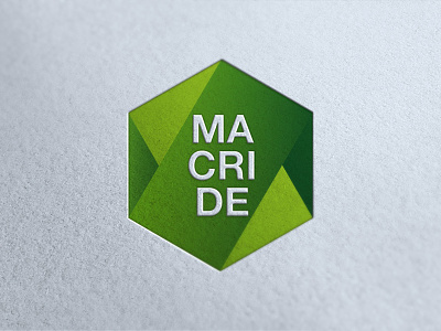 Logo // Macride branding green helvetica hexagon logo macride
