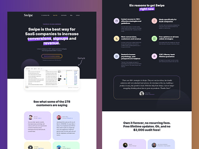 Swipe clean colorful colorful design landing page