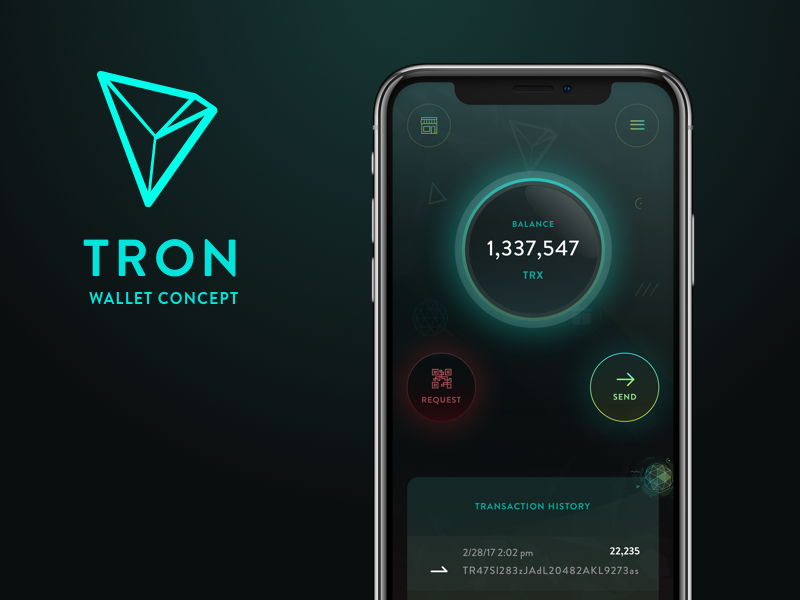 Tron (TRX) Crypto Wallet Concept iOS by Gene Maryushenko on Dribbble