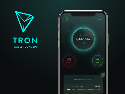 Tron (TRX) Crypto Wallet Concept iOS crypto cryptocurrency ios wallet
