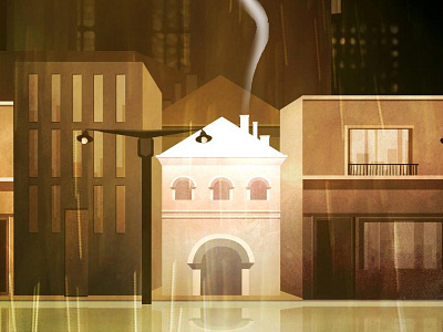 The Bathhouse bathhouse buildings fog illustration rain steam