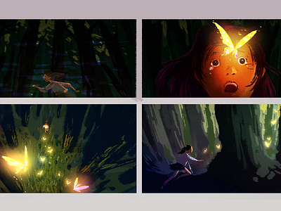 Forest film concept art butterfly color concept film forest girl scripts